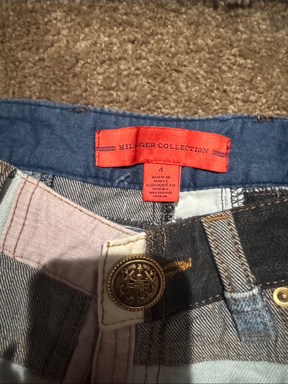 Patchwork Denim Women's Shorts - Multicolor - Picture 6 of 6